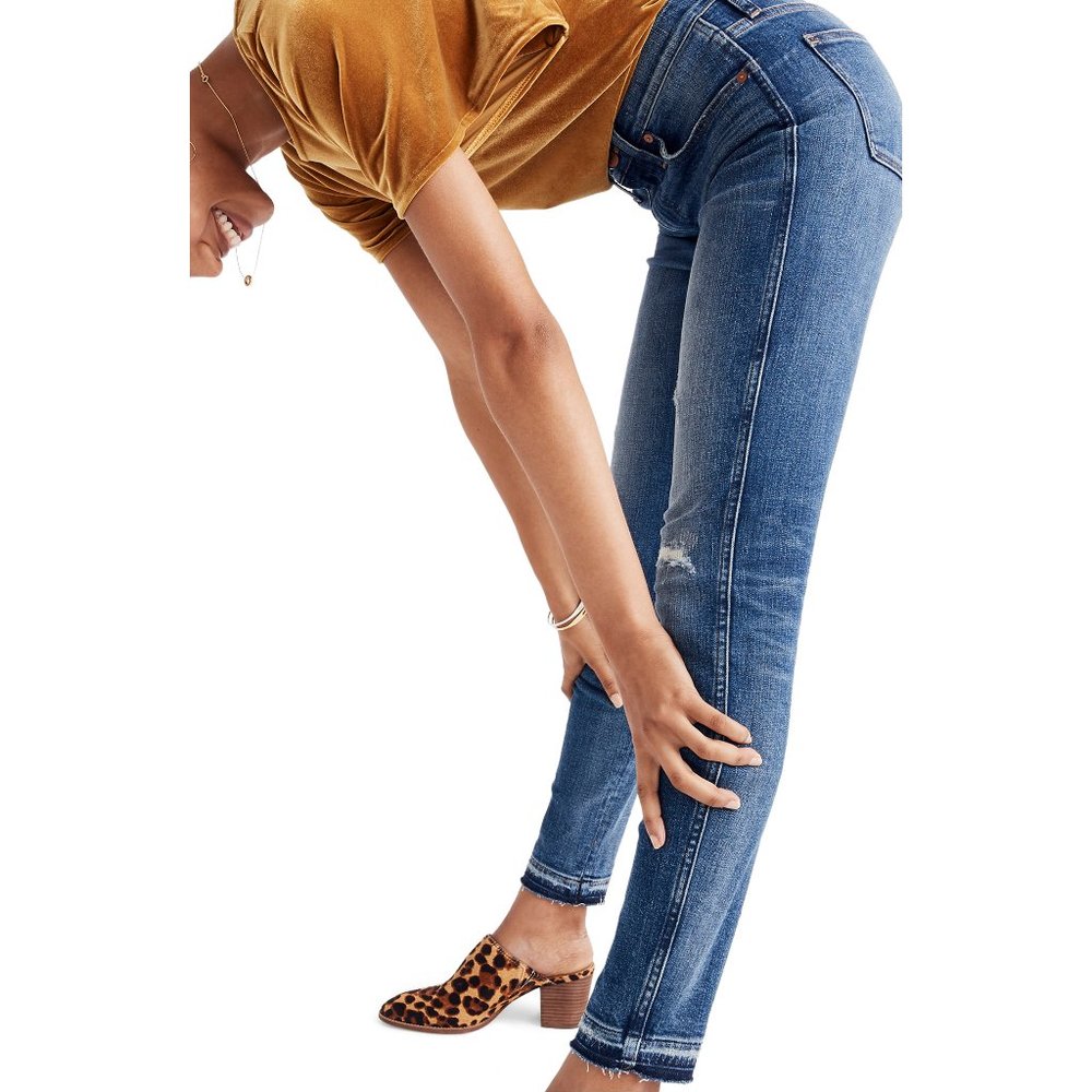 NWT- Madewell High Rise Skinny, Rip & Repair York Wash, size 32